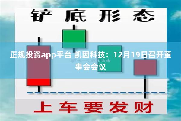 正规投资app平台 凯因科技：12月19日召开董事会会议