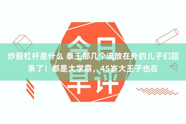 炒股杠杆是什么 泰王那几个流放在外的儿子们回来了！都是大学霸，45岁大王子也在